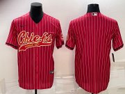 Wholesale Cheap Men's Kansas City Chiefs Blank Red With Patch Cool Base Stitched Baseball Jersey