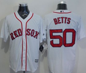 Wholesale Cheap Red Sox #50 Mookie Betts White New Cool Base Stitched MLB Jersey