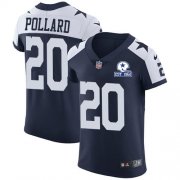 Wholesale Cheap Nike Cowboys #20 Tony Pollard Navy Blue Thanksgiving Men's Stitched With Established In 1960 Patch NFL Vapor Untouchable Throwback Elite Jersey
