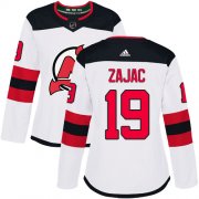Wholesale Cheap Adidas Devils #19 Travis Zajac White Road Authentic Women's Stitched NHL Jersey