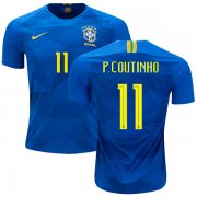 Wholesale Cheap Brazil #11 P.Coutinho Away Kid Soccer Country Jersey