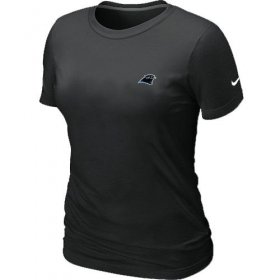 Wholesale Cheap Women\'s Nike Carolina Panthers Chest Embroidered Logo T-Shirt Black