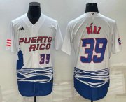 Cheap Mens Puerto Rico Baseball #39 Edwin Diaz Number 2023 White World Baseball Classic Stitched Jersey