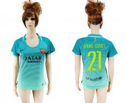 Wholesale Cheap Women's Barcelona #21 Andre Gomes Sec Away Soccer Club Jersey