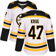 Wholesale Cheap Adidas Bruins #47 Torey Krug White Road Authentic Women's Stitched NHL Jersey