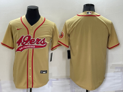 Wholesale Cheap Men's San Francisco 49ers Blank Gold Stitched MLB Cool Base Nike Baseball Jersey