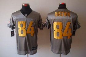 Wholesale Cheap Nike Steelers #84 Antonio Brown Grey Shadow Men\'s Stitched NFL Elite Jersey