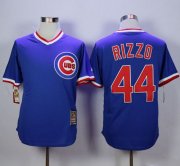 Wholesale Cheap Cubs #44 Anthony Rizzo Blue Cooperstown Stitched MLB Jersey