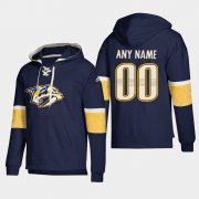 Wholesale Cheap Nashville Predators Personalized Lace-Up Pullover Hoodie Navy