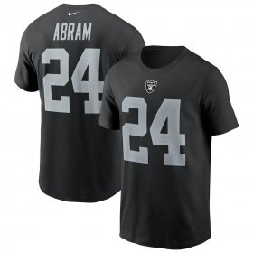 Wholesale Cheap Las Vegas Raiders #24 Johnathan Abram Nike Team Player Name & Number T-Shirt Black