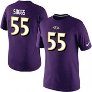 Wholesale Cheap Nike Baltimore Ravens #55 Terrell Suggs Pride Name & Number NFL T-Shirt Purple