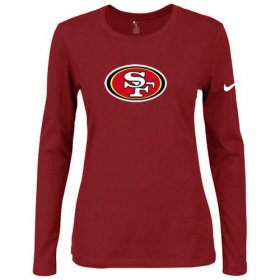 Wholesale Cheap Women\'s Nike San Francisco 49ers Of The City Long Sleeve Tri-Blend NFL T-Shirt Red