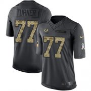 Wholesale Cheap Nike Packers #77 Billy Turner Black Men's Stitched NFL Limited 2016 Salute To Service Jersey