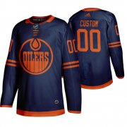Wholesale Cheap Edmonton Oilers Custom Blue 2019-20 Third Alternate Jersey