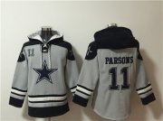 Cheap Men's Dallas Cowboys #11 Micah Parsons Gray Ageless Must-Have Lace-Up Pullover Hoodie
