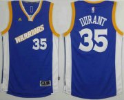 Wholesale Cheap Men's Golden State Warriors #35 Kevin Durant Blue Retro Stitched 2016 NBA Revolution 30 Swingman Jersey