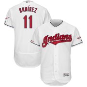 Wholesale Cheap Cleveland Indians #11 Jose Ramirez Majestic Home 2019 All-Star Game Patch Flex Base Player Jersey White