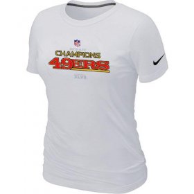 Wholesale Cheap Women\'s Nike San Francisco 49ers 2012 NFC Conference Champions Trophy Collection Long T-Shirt White