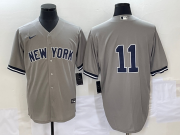 Wholesale Cheap Men's New York Yankees #11 Anthony Volpe Gray Cool Base Stitched Baseball Jersey