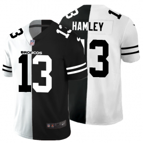 Cheap Denver Broncos #13 KJ Hamler Men\'s Black V White Peace Split Nike Vapor Untouchable Limited NFL Jersey