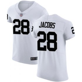 Wholesale Cheap Nike Raiders #28 Josh Jacobs White Men\'s Stitched NFL Vapor Untouchable Elite Jersey