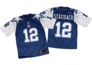 Wholesale Cheap Nike Cowboys #12 Roger Staubach Navy Blue/White Throwback Men's Stitched NFL Elite Jersey