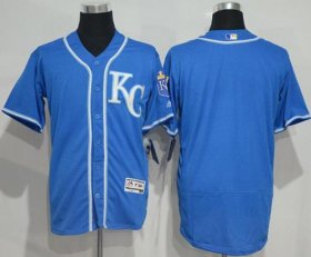 Wholesale Cheap Royals Blank Royal Blue Flexbase Authentic Collection Stitched MLB Jersey