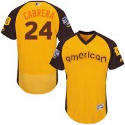 Wholesale Cheap Tigers #24 Miguel Cabrera Gold Flexbase Authentic Collection 2016 All-Star American League Stitched MLB Jersey