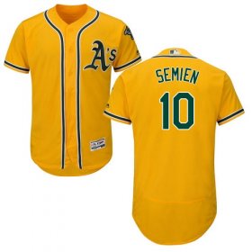 Wholesale Cheap Athletics #10 Marcus Semien Gold Flexbase Authentic Collection Stitched MLB Jersey