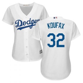 Wholesale Cheap Dodgers #32 Sandy Koufax White Home Women\'s Stitched MLB Jersey
