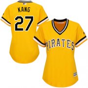 Wholesale Cheap Pirates #27 Jung-ho Kang Gold Alternate Women's Stitched MLB Jersey