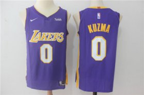 Wholesale Cheap Men\'s Los Angeles Lakers #0 Kyle Kuzma New Purple 2017-2018 Nike Swingman Wish Stitched NBA Jersey
