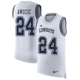 Wholesale Cheap Nike Cowboys #24 Chidobe Awuzie White Men\'s Stitched NFL Limited Rush Tank Top Jersey