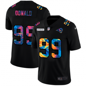 Cheap Los Angeles Rams #99 Aaron Donald Men\'s Nike Multi-Color Black 2020 NFL Crucial Catch Vapor Untouchable Limited Jersey