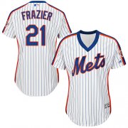 Wholesale Cheap Mets #21 Todd Frazier White(Blue Strip) Alternate Women's Stitched MLB Jersey
