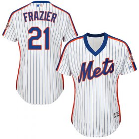 Wholesale Cheap Mets #21 Todd Frazier White(Blue Strip) Alternate Women\'s Stitched MLB Jersey