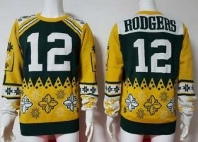 Wholesale Cheap Nike Packers #12 Aaron Rodgers Green/Yellow Men\'s Ugly Sweater