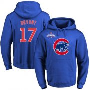 Wholesale Cheap Cubs #17 Kris Bryant Blue 2016 World Series Champions Primary Logo Pullover MLB Hoodie