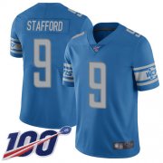 Wholesale Cheap Nike Lions #9 Matthew Stafford Blue Team Color Men's Stitched NFL 100th Season Vapor Limited Jersey