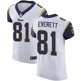 Wholesale Cheap Nike Rams #81 Gerald Everett White Men\'s Stitched NFL Vapor Untouchable Elite Jersey