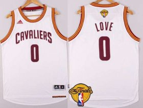 Wholesale Cheap Men\'s Cleveland Cavaliers #0 Kevin Love 2015 The Finals New White Jersey