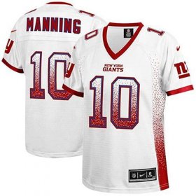 Wholesale Cheap Nike Giants #10 Eli Manning White Women\'s Stitched NFL Elite Drift Fashion Jersey