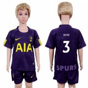 Wholesale Cheap Tottenham Hotspur #3 Rose Sec Away Kid Soccer Club Jersey