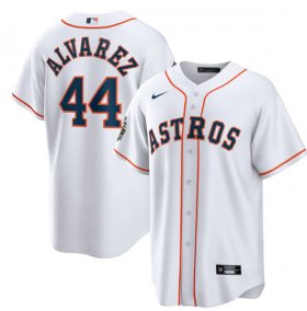 Wholesale Cheap Men\'s Houston Astros #44 Yordan Alvarez White 2022 World Series Home Stitched Baseball Jersey