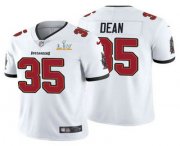 Wholesale Cheap Men's Tampa Bay Buccaneers #35 Jamel Dean White 2021 Super Bowl LV Limited Stitched NFL Jersey