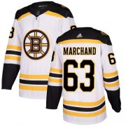 Wholesale Cheap Adidas Bruins #63 Brad Marchand White Road Authentic Youth Stitched NHL Jersey