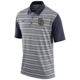 Wholesale Cheap Men\'s San Diego Padres Nike Gray Dri-FIT Stripe Polo