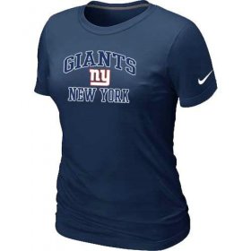 Wholesale Cheap Women\'s Nike New York Giants Heart & Soul NFL T-Shirt Dark Blue