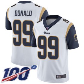 Wholesale Cheap Nike Rams #99 Aaron Donald White Men\'s Stitched NFL 100th Season Vapor Limited Jersey