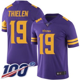Wholesale Cheap Nike Vikings #19 Adam Thielen Purple Men\'s Stitched NFL Limited Rush 100th Season Jersey